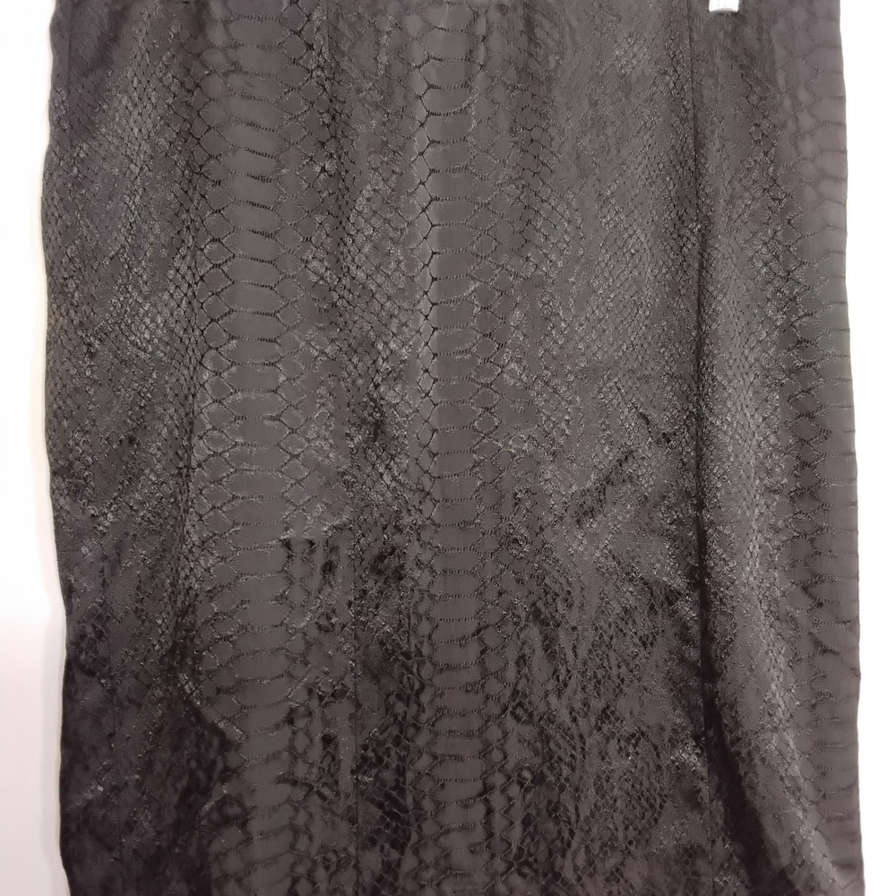 Lane Bryant Black Textured Snake-Print Midi Skirt
